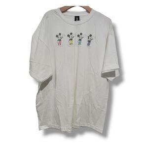 Hanes Beefy T men's big & tall Disney Mickey Mouse white  T-shirt - 2xl